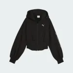 PUMA STREET GLAM BEDAZZLED ZIP BALLOON SLEEVE HOODIE