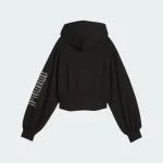 PUMA STREET GLAM BEDAZZLED ZIP BALLOON SLEEVE HOODIE
