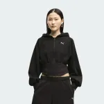 PUMA STREET GLAM BEDAZZLED ZIP BALLOON SLEEVE HOODIE