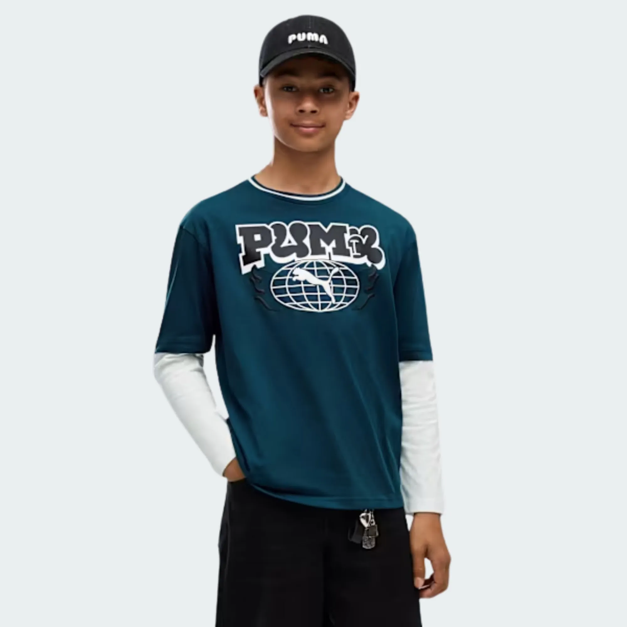 PUMA MID90S RELAXED LAYERED LONGSLEEVE TEE BOYS