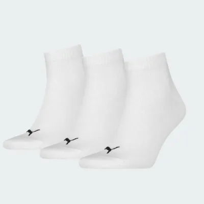 PUMA UNISEX QUARTER PLAIN 3PACK SOCKS