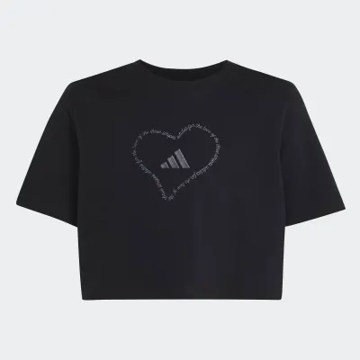 ADIDAS GIRLS SATIN GRAPHIC TEE