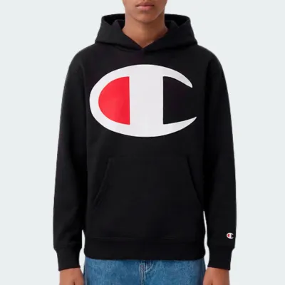 CHAMPION BLACK CHAMPION HOODED SWEATSHIRT