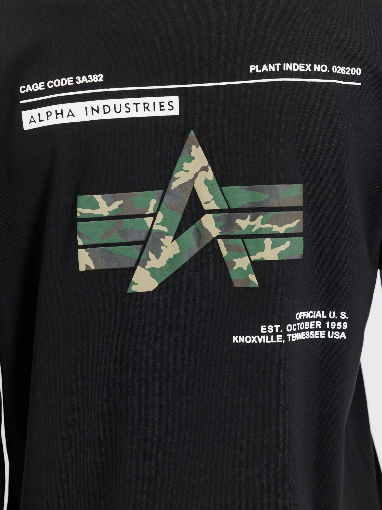 ALPHA INDUSTRIES CAMO LABEL BACKPRINT T-SHIRT