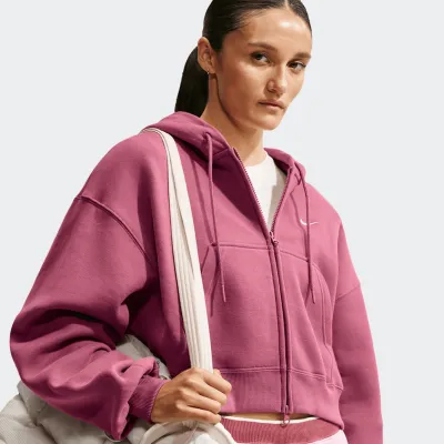 NIKE STUDIO MIDWEIGHT FLEECE WOMENS FULL ZIP HOODIE