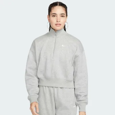 NIKE SPORTSWEAR PHOENIX FLEECE WOMENS HALF ZIP CROP SWEATSHIRT